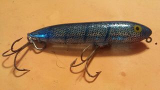 Heddon Zara Spook Fishing Lure Rare Blue Glitter Tiger Hard To Find Rare