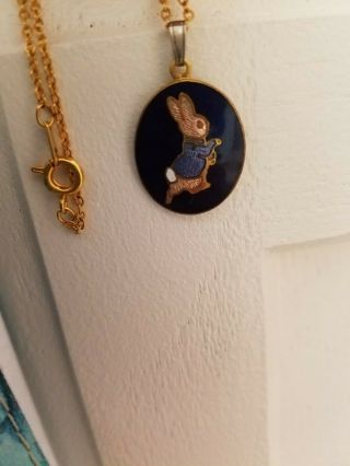 Rare 1992 Beatrix Potter Peter Rabbit Necklace Made By Fw & Co Frederick Warne.