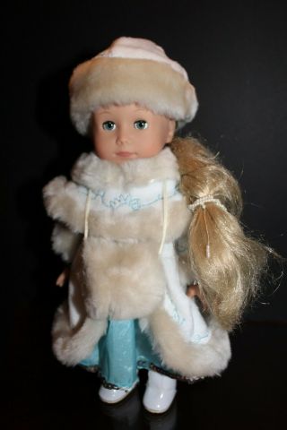 12 " Rare Blonde,  Blue - Eyed Vinyl Gotz Doll In Winter Outfit (429 - 11)