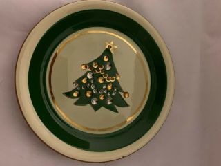 Rare Stangl Pottery Jewelled Christmas Tree Plate,  5 "