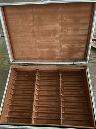 Vintage Savoy Gray Suitcase Style 30 Cassette Tape Carrying Case Rare Good