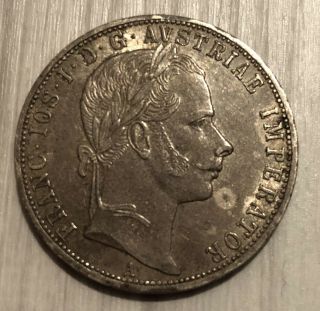 1860 Franc • Ios • I • D • G •avstriae • Imperator Rare Coin Also In Russia