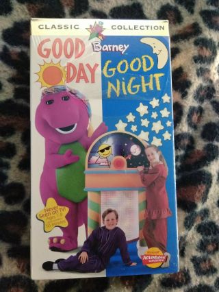 Barney - Good Day,  Good Night (vhs,  1997) Factory Rare