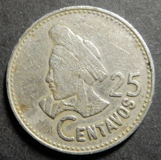Guatemala 25 Centavos 1982 Km 278.  4 One - Year Type Rare
