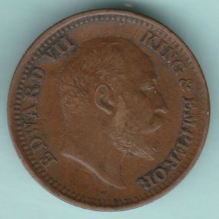 British India 1908 King Edward Vii Half Pice Ex Rare Coin