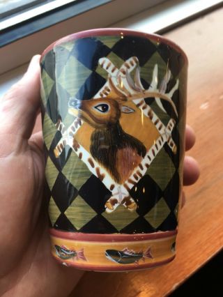 Rare Zrike Co.  Outpost Riggsbee Grizzly Bear & Buck Deer Bathroom Tumbler Cup