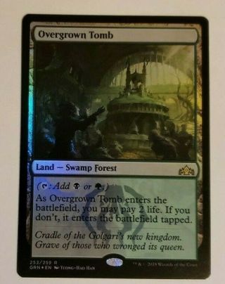 Overgrown Tomb Foil Rare Guilds Of Ravnica Magic The Gathering Nm/m Shock Land