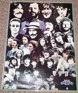Vintage Rare Beatles Rock N Roll Poster 1976