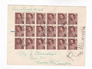 Grenada 1938 18 Stamps On Reg.  Cover To Canada,  Rare P271