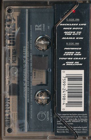 Guns N ' Roses Lies,  Nightrain RARE Out of Print Cassette,  Cassette Single 2