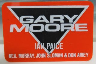 Gary Moore 1982 Japan Promo Button Rare