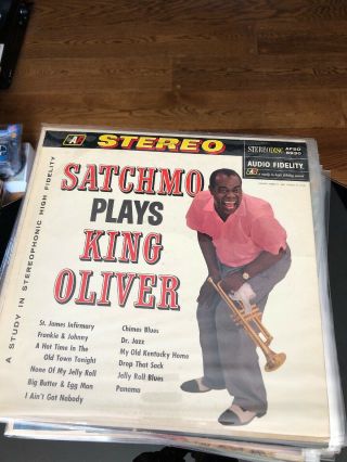 Rare Satchmo Louie Armstrong Plays King Oliver Af Records Stereo Jazz Lp