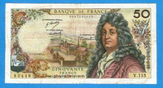 France 50 Francs 1967 Series V115 Rare