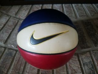 Vintage Nike Red / White / Blue Game Ball Basketball Rare Sz 7 (29.  5) Very