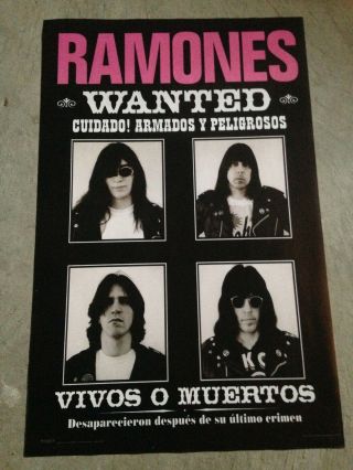 Ramones,  Music Poster,  Vivos O Muertos,  22.  25 " X 34.  25 " Vintage Punk Rare