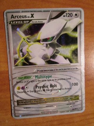 Pl Pokemon Arceus Lv.  X Card Arceus Platinum Set 96/99 Ultra Rare Holo Played Ap