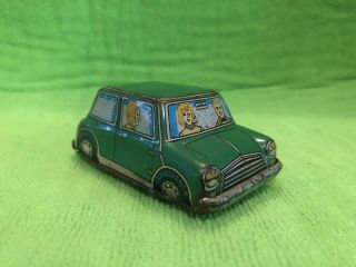 Rare Vintage Wind Up Tin Toy Austin Mini Cooper S Mk 2 Green Car Japan