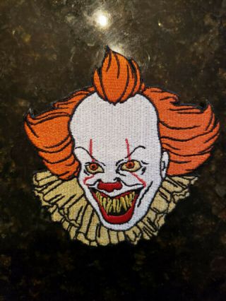 Rare Embroidered Patch Pennywise The Clown Stephen King It Hook And Loop Backed