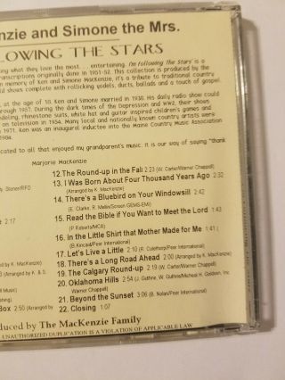 KEN MACKENZIE I ' m Following The Stars CD,  from 1951 - 52 Masters,  RARE 5