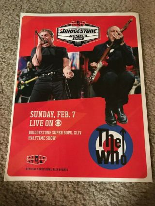2010 The Who Bowl Xliv 44 Poster Print Ad Halftime Show Roger Daltry Rare