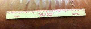 Rare Vintage Poison Flesh & Blood Wooden Ruler Streetside Records Capitol Record
