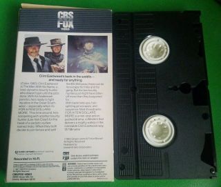 For A Few Dollars More Vhs Cbs Fox 1987 Clint Eastwood Sergio Leone Oop Htf Rare