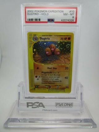 Psa 8 Nm - Mt Dugtrio Holo Rare Expedition Pokemon Card 10/165  B46