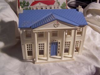 Rare Plasticville O Ga.  1703,  Blue Colonial Mansion.  Orig.  Box.  Complete