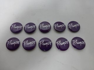 Prince 10 Purple & White Pin Buttons Pin Backs Rare Promo (total 10 Pin)