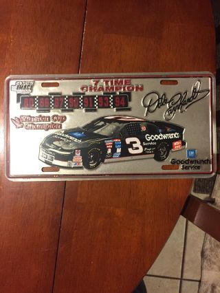 Rare Vintage Dale Earnhardt License Plate Nascar 3 Tag Licence 7time Goodwrench