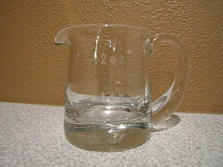1oz.  & 2 Oz.  Clear Glass Measure Cup With Handle Cocktail Bar Kitchen - Rare
