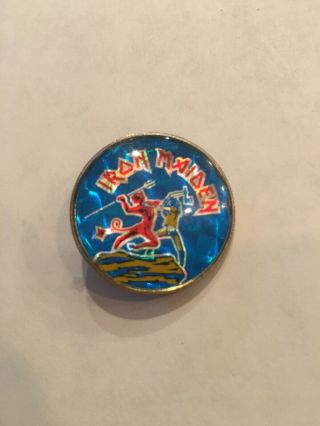 Vintage Rare Iron Maiden Pin.  Great Color.