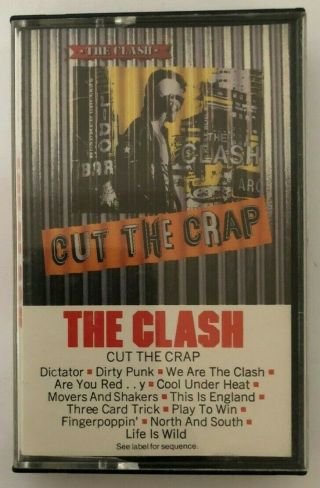 The Clash Cut The Crap Rare & Oop Punk Rock 1985 Epic Records Cassette Tape