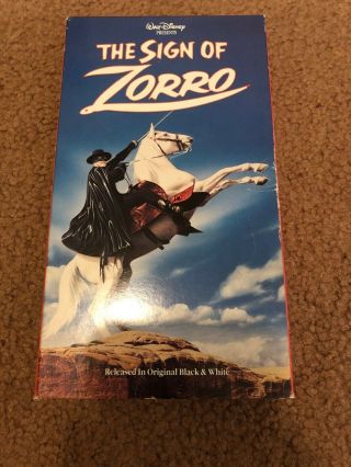 Disney - The Sign Of Zorro Vhs (slip Cover) Rare