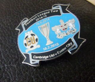 Cambridge United Exeter City Ultra Rare Blue Coloured 2014/15 Badge
