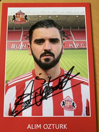 Rare Signed Alim Ozturk Sunderland Club Card Photo