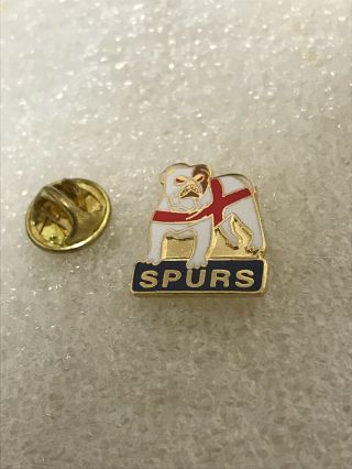 Rare Tottenham Spurs Supporter Enamel Badge - Smart England Bulldog Design
