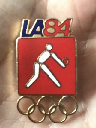 Rare Volleyball 1984 La Los Angeles Olympic Pin Badge Enamel - Uk Postage