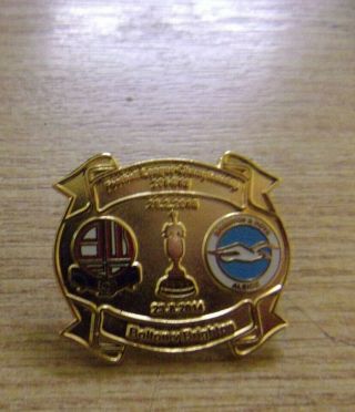 Bolton Brighton Ultra Rare Gold Coloured 2014/15 Badge