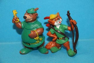 Vintage Disney Bully Robin Hood And Friar Tuck Rare Pvc Figures
