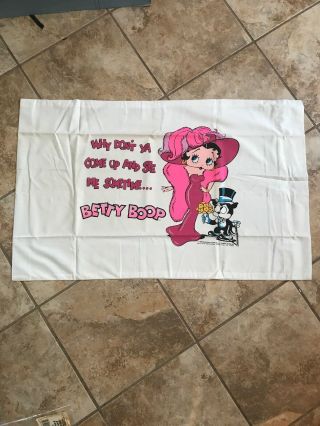 Mip - Vintage Betty Boop Pillow Case “ Come Up And See Me Sometime” 20” X 30” Rare