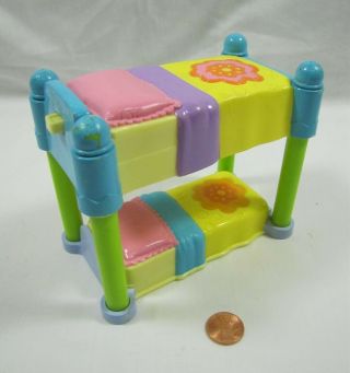 Dora The Explorer Bunk Bed Set Expands Dollhouse Sized 5 Inches Long Rare