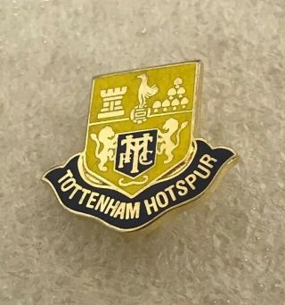 Rare Tottenham Spurs Supporter Enamel Badge - Smart Yellow & Blue Shield Design