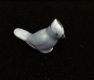 Rare Htf Vintage Miniature Porcelain Blue Jay Bird By Bug House,  Japan