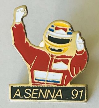 A.  Senna 1991 Formula 1 Motor Racing Marlboro Pin Badge Rare Vintage (c5)