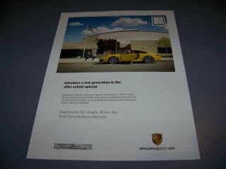 Porsche.  2011 Porsche 911 (yellow).  1 - Page Color Sales Ads.  Rare (83u)