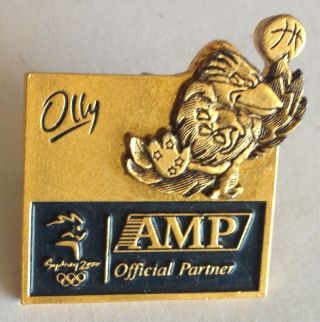 Olly Sydney 2000 Amp Official Partner Olympic Basketball Pin Badge Rare (f2)