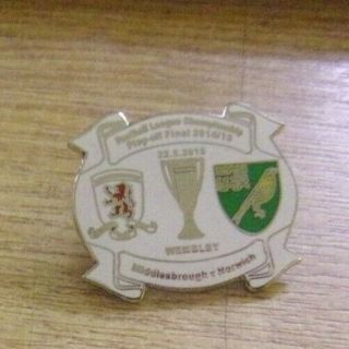 Middlesbrough Norwich City Ultra Rare White Coloured Play Off Final Badge