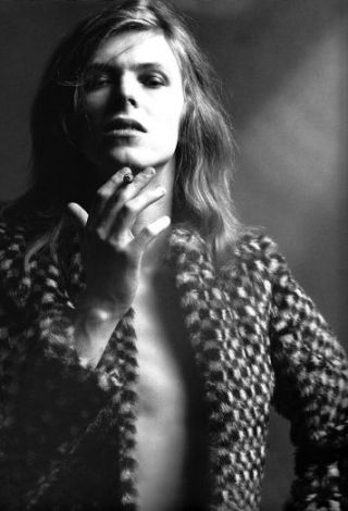 Rare B&w Photo Portrait Of David Bowie C.  1970 A3 Poster Reprint