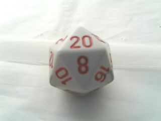 1 Pc Polyhedral Unique Rare Lucky Die White Red Dnd Mtg Rpg Multi Sided D20